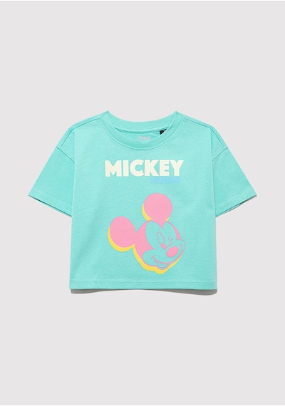 Mavi Mickey Mouse Baskılı Mavi Kız Çocuk T-shirt M7610332-71673 Mavi Mavi Mickey Mouse Baskılı Mavi Kız Çocuk T-shirt M7610332-71673 Mavi