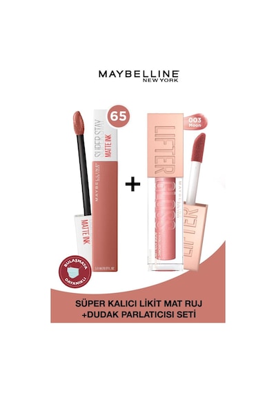 Super Stay Matte Ink Likit Mat Ruj 65 Seductress & Lifter Gloss Dudak Parlatıcısı 003 Moon pktlftr3ssty65-9133 Diğer