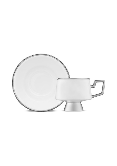 Jumbo Ellmore Platin 6'lı Kahve Fincan Takımı Platin