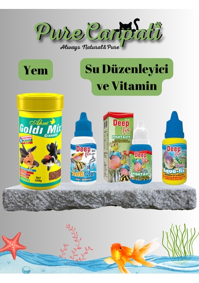 Purecanpati Japon Balığı Yemi,su Düzenleyici Ve Vitamin Seti
