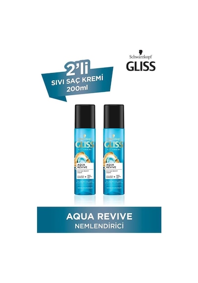 Gliss Aqua Revive Nemlendirici Sıvı Saç Kremi 2 x 200 ML