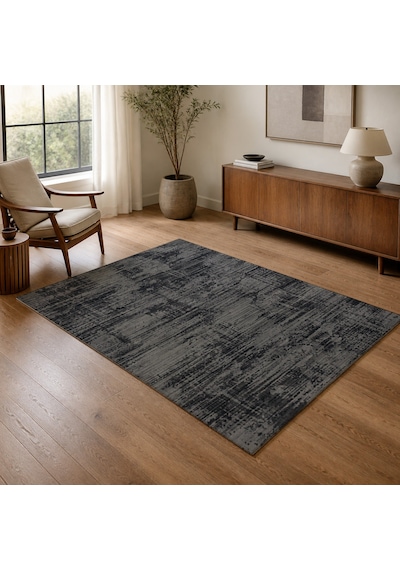 Kartela Halı Riva Halı Kaymaz Taban Makinede Yıkanabilir Halı Antrasit - 80 X 120 Cm