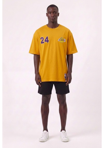 Blow Up Lakers 24 Hardal Oversize Erkek T-shirt 11230 SİYAH
