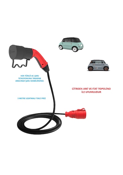 Bemis Citroen Ve Fiat Topolino Uyumlu, Tekli Ac Şarj Kablosu