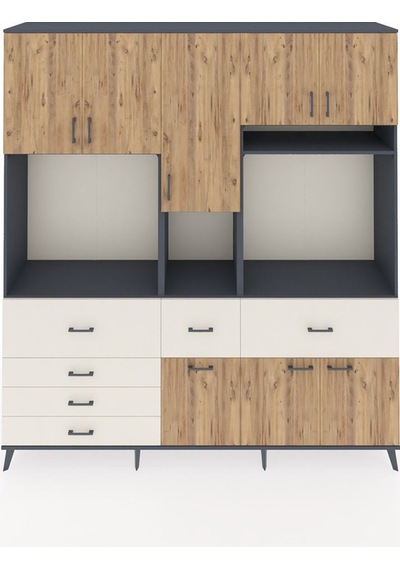 Hyperion Dolap 10 Raflı 6 Çekmeceli 8 Kapaklı 220x44x243 Antrasit-çam/aytaşı Atlas Çam/aytası - Antrasıt Hyperion Dolap 10 Raflı 6 Çekmeceli 8 Kapaklı 220x44x243 Antrasit-çam/aytaşı Atlas Çam/aytası - Antrasıt