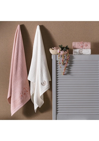 Verve Pure Cotton Desenli Pamuk Hamam Seti, Pudra Krem, S-m/l-xl Cok Renkli