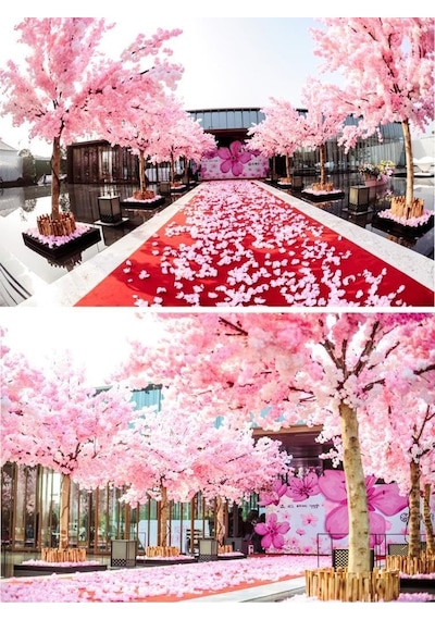Nettenevime Yapay Çiçek Bahar Dalı Japon Kiraz Çiçeği 90 Cm Koyu Pembe Diğer