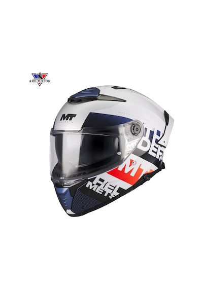 Mt Helmets Thunder 4 Sv Waves A17 Parlak Kapalı Kask Beyaz