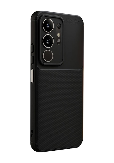 Vivo Y29 4g Uyumlu Kılıf Karbon Tasarım Kamera Korumalı Silikon Telefon Kılıfı Kapak Siyah