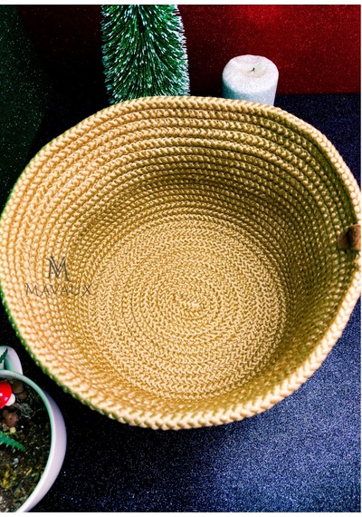 Mavaux Çok Amaçlı, 25cm - 20 Cm -23 Cm Jüt, Sepet, Hasır, Dokuma Sepet, Düzenleyici Sarı