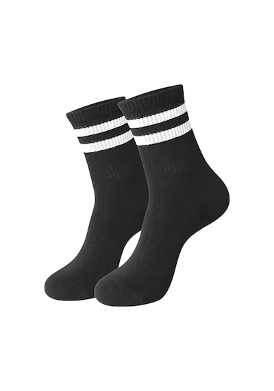 Ragi Store Tenis Çorap 6'lı Çemberli Burun Dikişsiz Siyah - Beyaz