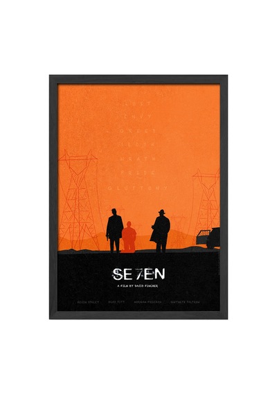 Seven Siyah Ahşap Çerçeveli Poster, Film Duvar Tablosu