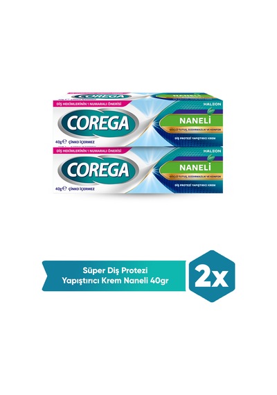Corega Süper Protez Yapıştırıcı Naneli Krem 40 Gr 2 Adet