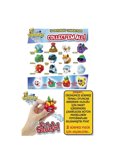 2 Adet Sürpriz Splashers Fill & Squish Sıkımlık Stress Giderici Yumuşak Mini Su Tabancası