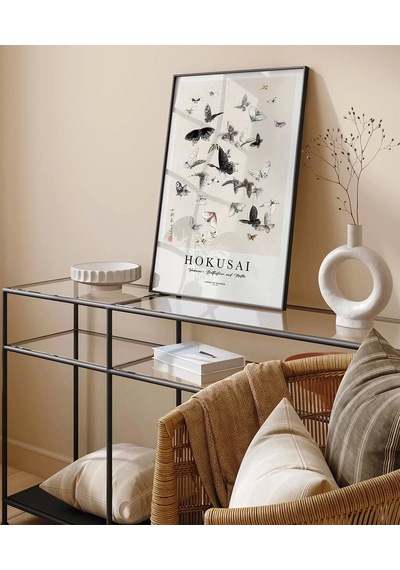 Çerçevesiz Poster Hokusai Hokusai'nin Kelebekleri Ve Güveleri