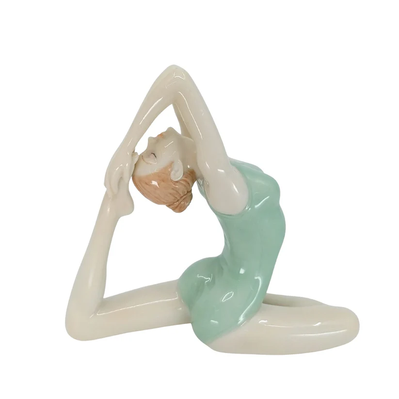 Wise Biblolar - Porselen Yoga Yapan Kadın 14x8x12 Cm Dekoratif Obje .