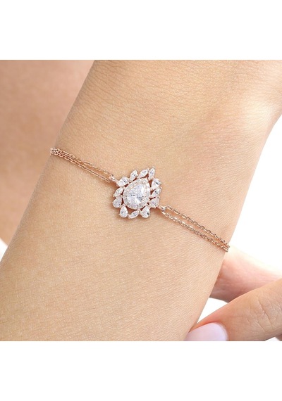 Effective Diamond İstanbul İhtişamı Rose Renk Işıltılı Gümüş Bileklik