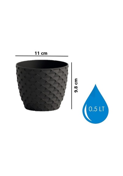 Omnipazar So-kap1 Kapadokya Dekoratif Plastik Saksı 0.5 Litre No 1 Antrasit 116
