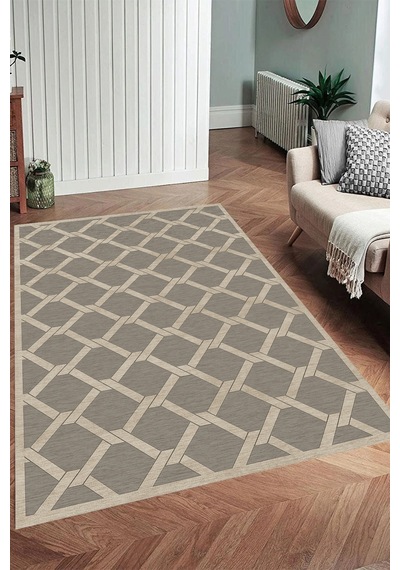 Rovigo Home Dijital Baskı Yıkanabilir Kaymaz Taban Salon Halısı Ve Yolluk Rv105-fnl411 Bej