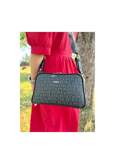 Just Polo Kadın Yeni Sezon Baskılı Omuz Çantası Ve Cüzdanı Kombin 232053mh Siyah 06270661