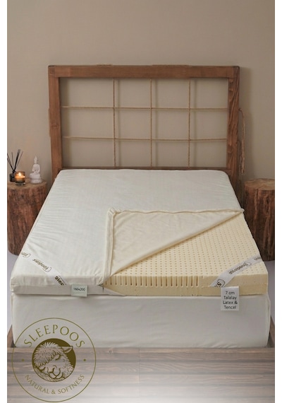 Sleepoos Çift Kişilik 7 CM Lateks Yatak Pedi