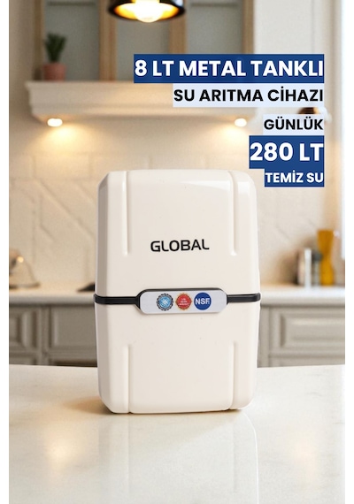 Su Arıtma Cihazı 8lt Kapalı Kasa 5 Filtreli Ro Sistem Ters Ozmoz Üreticiden Water Global Su Arıtma Cihazı