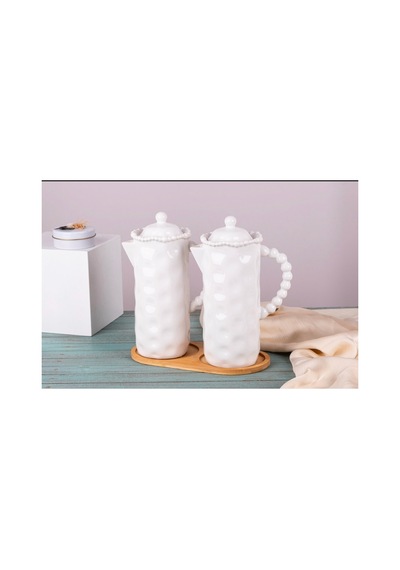 2 Adet 1lt Porselen Yağdanlık Ve Bambu Stand Altlık 3 Lü Yağlık Ayçiçekyağı Zeytinyağı Sürahi Beyaz 680883234 Beyaz