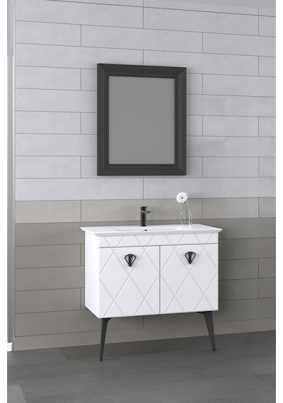 Biani Cosmos 90 Cm Antique White Banyo Dolabı