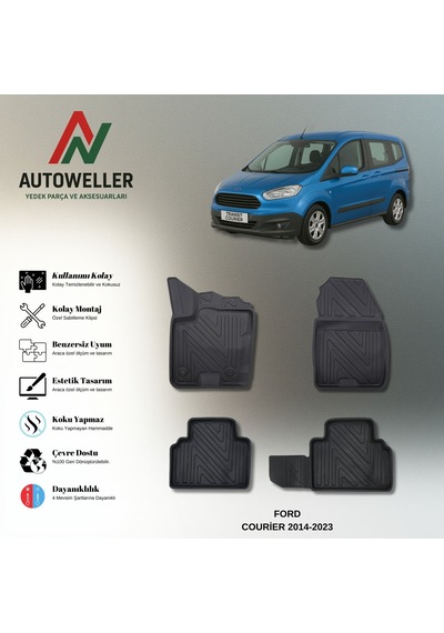 Ford Courier 2014-2023 Uyumlu Havuzlu Oto Paspas