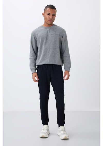 Tommy Life Lacivert Fermuar Cepli Standart Kalıp Jogger Erkek Eşofman Alt - 84651 001