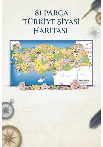 Küçük Kaşifler İçin Türkiye Siyasi Haritası Ve Bölge Bilgileri Eğitici Coğrafya Seti 81 Parça