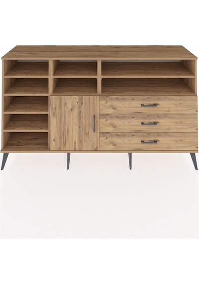 Kronos Konsol 8 Raflı 3 Çekmeceli Tek Kapaklı 176x59x99 Çam-çam Çam-çam