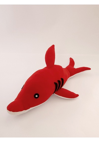 Joytoytr Peluş Yunus Balığı Oyuncak 45 Cm Oyun Arkadaşı Yerli Üretim Kırmızı