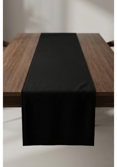 Dekoratif Bohem Runner - Yemek Masası Ve Salon Konsol Örtüsü 50x150 Cm Siyah