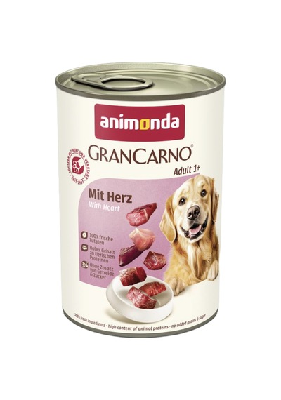 Grancarno Yürekli Yetişkin Köpek Konservesi 400g - 673472846