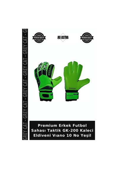 Premium Erkek Futbol Sahası Taktik Gk-200 Kaleci Eldiveni Vıano 10 No Yeşil