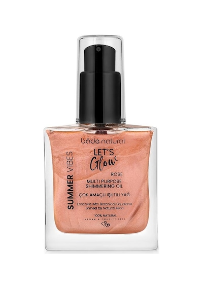 Bade Natural Rose Bitkisel Skualan İçerikli Çok Amaçlı Nemlendirici﻿﻿ Işıltılı Yağ 50 ML