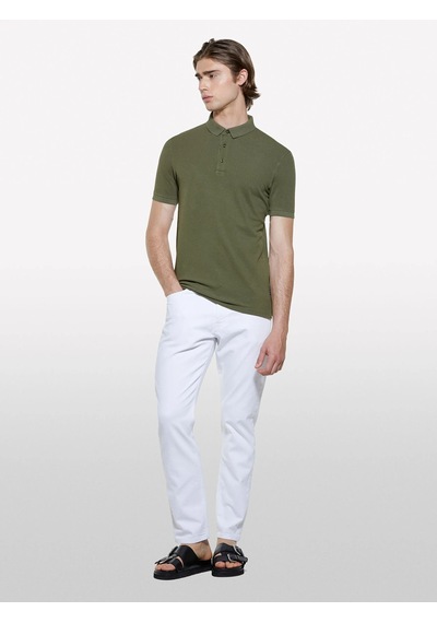 Sisley %100 Pamuk Regular Fit Polo T-shirt Erkek Yeşil Polo - 325p3089s300t