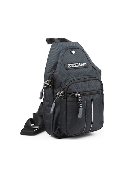Küçük Boy Çapraz Göğüs El Ve Omuz Çantası Unisex Body Bag 955 Siyah - Gri