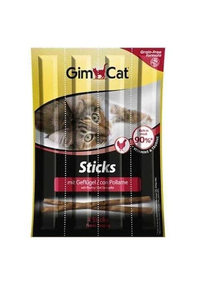 Gimcat Tavuklu ve Ciğerli Sticks Kedi Ödül Çubukları 4 x 5 G
