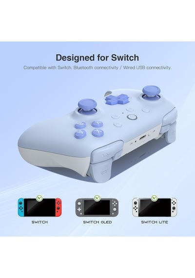 Ultimate 2c Bluetooth Controller For Switch 2, Switch/oled/lite, Hall Effect Joysticks, Non-linear Digital Triggers, Remappable L4/r4 Bumpers, 6-axis Motion, Rumble Vibration Blue