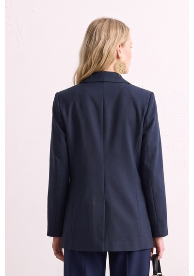 Barrels And Oıl Kadın Çift Düğmeli Blazer Ceket - Lacivert Lacivert