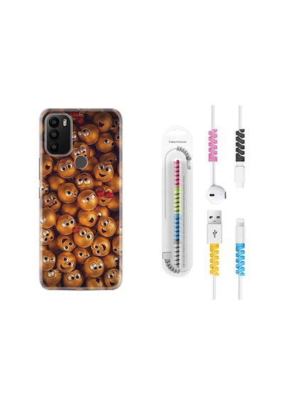 General Mobile Gm21 Plus Kılıf Kablo Koruyuculu Gold Emoji 1877
