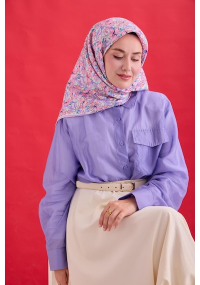 Silk Home Twill İpek Eşarp 11477-40 Ekru, Lila, Leylak, Pembe, Somon, Yeşil