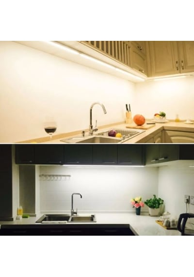 Tezgah Altı 30 Cm T5 Led Aydınlatma Butonlu Dekoratif Armatür Beyaz