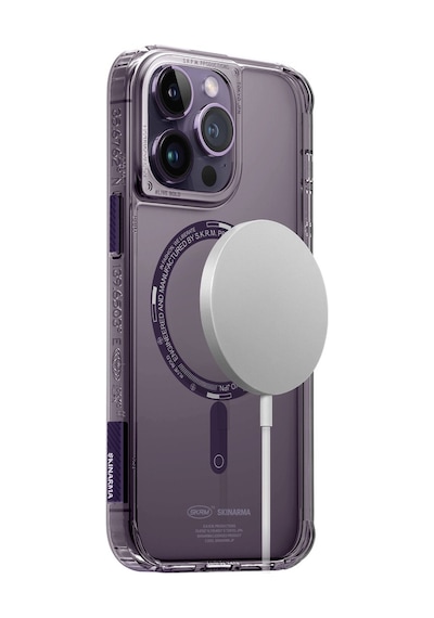 Apple Uyumlu iPhone 14 Pro Kılıf Skinarma Şeffaf Airbag Tasarımlı Magsafe Şarj Özellikli Saido Kapak