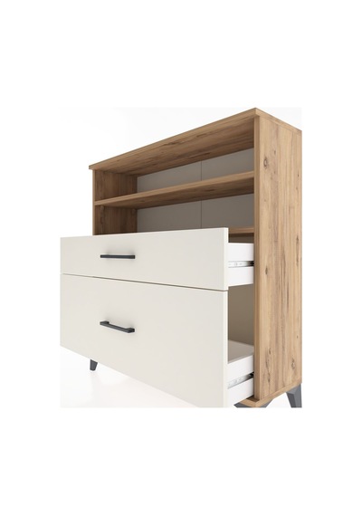Arges Şifonyer 2 Raflı 2 Çekmeceli 88x30x96 Çam-aytaşı Atlas Çam