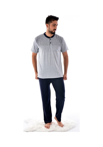 Pemilo 5064 - 1 1030 Kısa Kol Süprem Erkek Pijama Takımı Gri Pemilo 5064 - 1 1030 Kısa Kol Süprem Erkek Pijama Takımı Gri