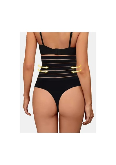 Mistirik Flerna Model Yüksek Sıkılaştırıcı Ve Toparlayıcı String Külot Korse Siyah Renk02