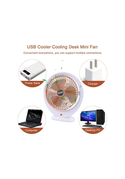 Usb Masa Vantilatörü Elektrikli Mini Masa Vantilatörü 3 Hız Ayarlanabilir Güçlü Rüzgar 360 Dö